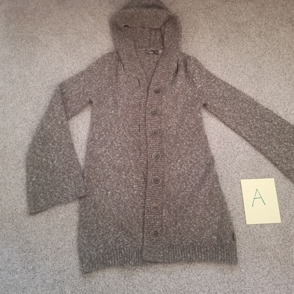 Prana Sweaters - Prana Brown Hooded Cardigan Sweater